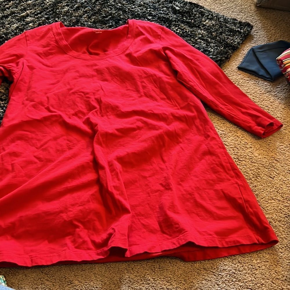 Flax medium red blouse‎ - Picture 3 of 6